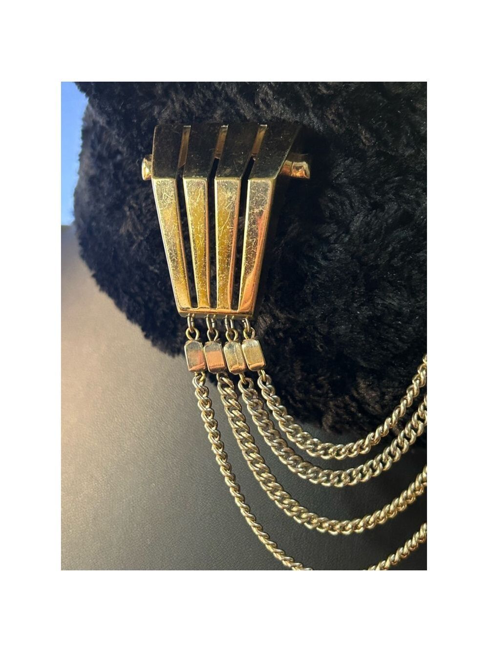 Monet Monet Gold Tone Chatelaine Duet Fur Clip - Picture 3 of 7